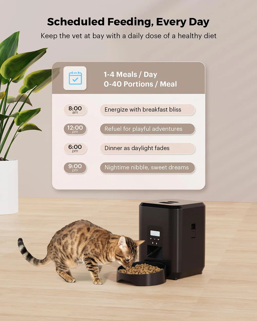 Smart Automatic Pet Feeder - Timed Portion Control Slow Food Dispenser for Dogs & Cats - Deribla Store