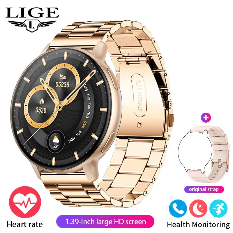 LIGE 2025 Smart Watch Women Bluetooth Call Custom Dials Watches