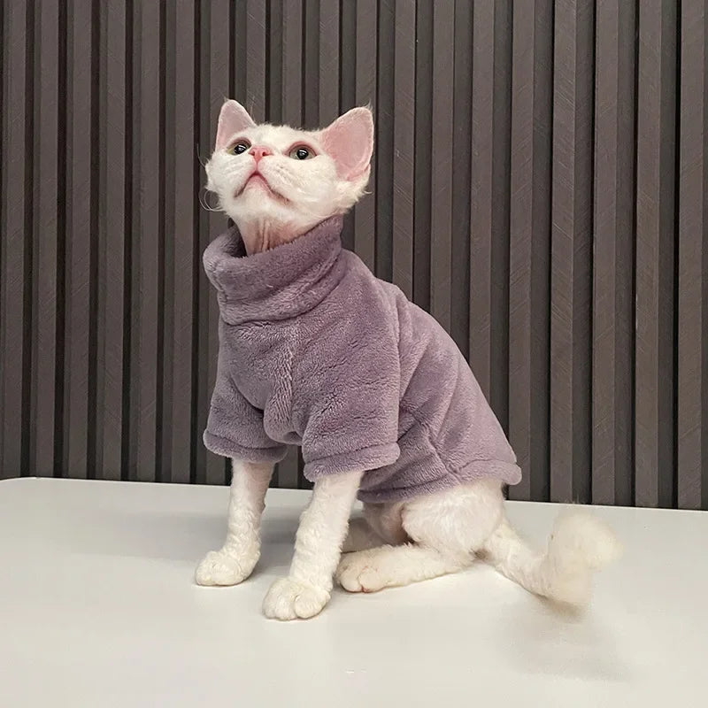 Cat Sweater - Soft Wool Winter Coat for Sphinx & Small Cats - Deribla Store