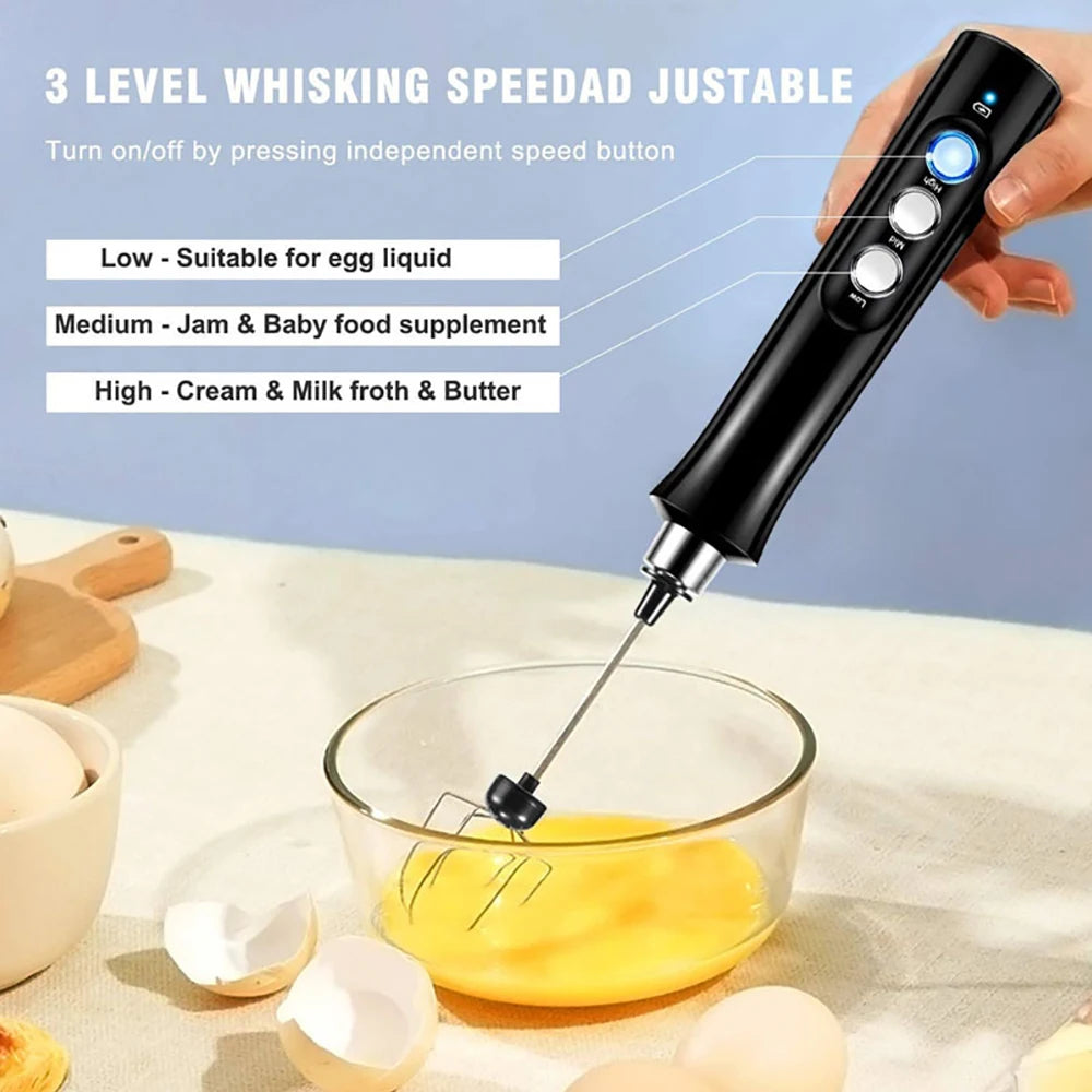 Electric Milk Frother Handheld Cordless - Coffee Foam Maker - Deribla Store