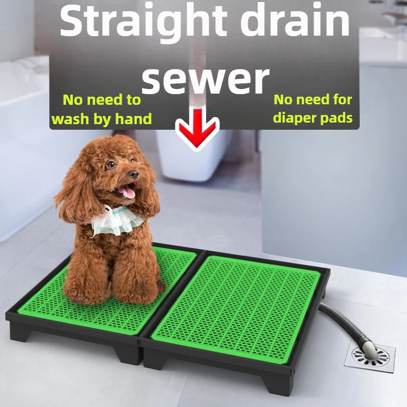 Flush Dog Toilet with Drain Indoor Potty 