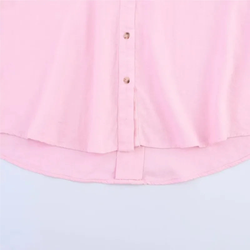 HipSeam Wide Sleeved Shirt Women Spring Asymmetric Hem