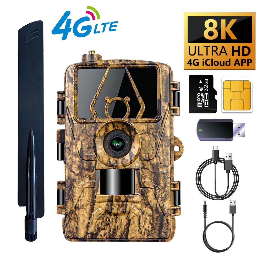Trail Camera 60MP 8K 4G LTE - Night Vision Hunting Camera