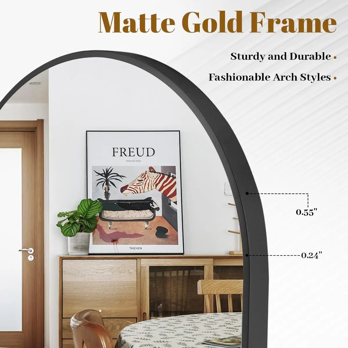 20"x30" Arched Wall Mirror - Gold Metal Frame, Modern Bathroom Vanity Mirror - Deribla Store
