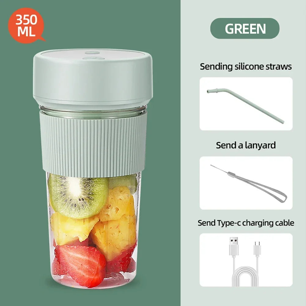 Electric Blender 800ML Portable 1200mAh - 6/12 Blades USB - Deribla Store