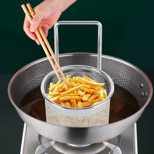 Stainless Steel Hot Pot Mesh Net Basket Hanging Noodle Strainer