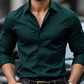 FGKKS Men Casual White Shirt Brand Fashion Solid Color Long