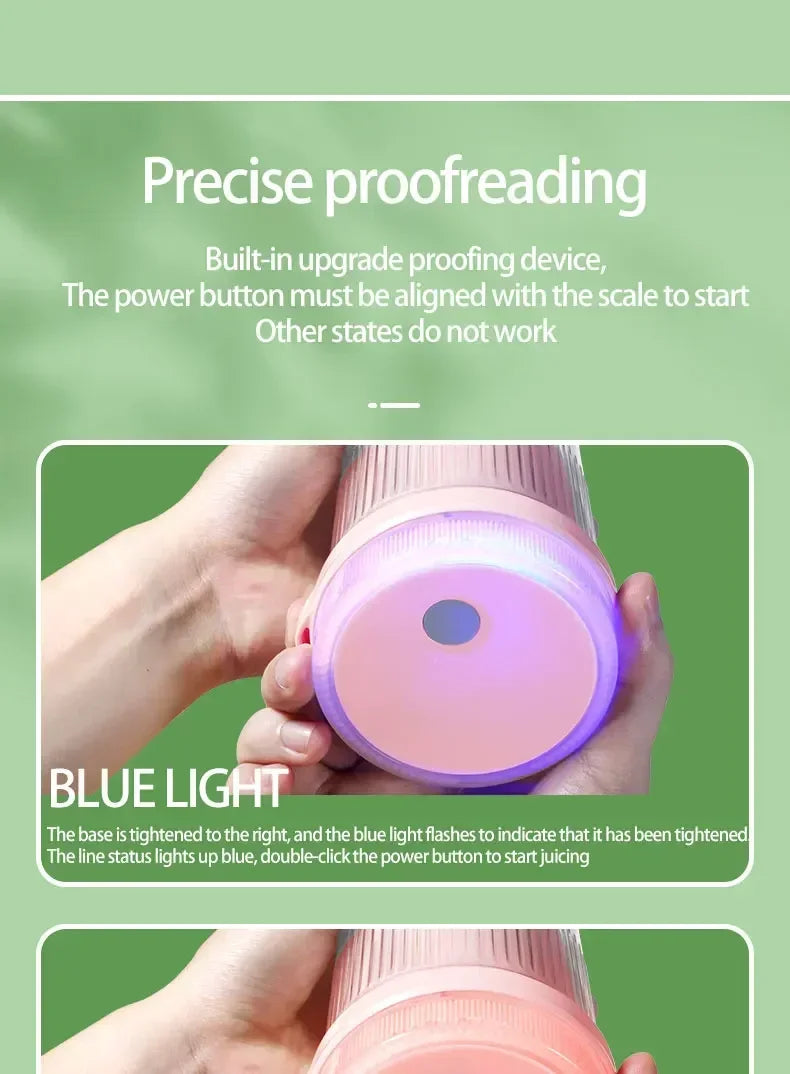 Electric Juicer Cup 6 Blades Blender Milkshake Machine USB Portable Fruit Milk Mixing Tool Mini Fresh Juice Blender - Deribla Store