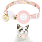 AirTag Cat Collar - Adjustable Kitten Collar with Bells & Flower Charm Tracker - Deribla Store