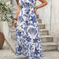 Elegant Women s Summer Dress with Floral Print V Neckline