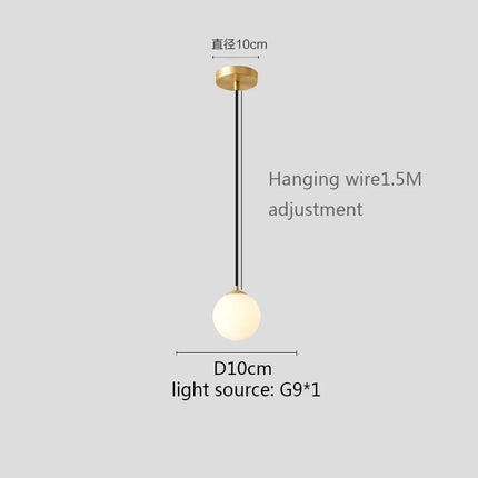 Glass Ball Pendant Light - Modern Globe Hanging Lamp E27