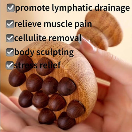 Wooden Mushroom Massager - Lymphatic Drainage & Body Therapy Tool