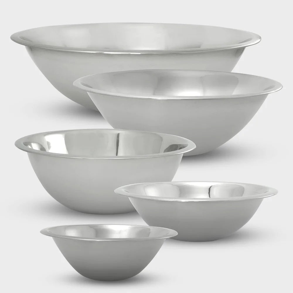 5 Piece Stainless Steel Mixing Bowl Set Durable Easy Clean Nesting