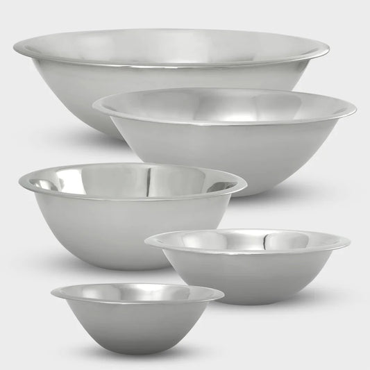 5 Piece Stainless Steel Mixing Bowl Set Durable Easy Clean Nesting