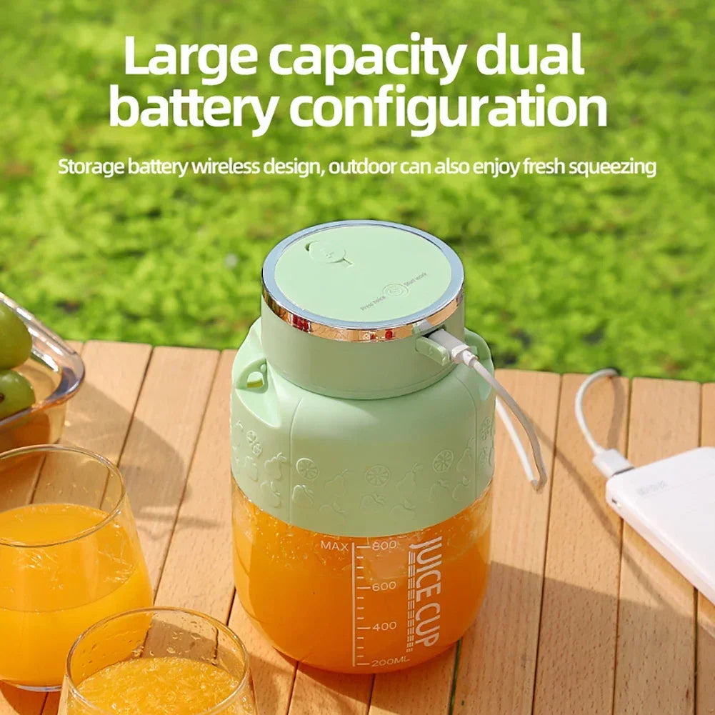 Electric Blender 800ML Portable 1200mAh - 6/12 Blades USB - Deribla Store