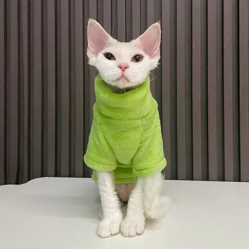 Cat Sweater - Soft Wool Winter Coat for Sphinx & Small Cats - Deribla Store