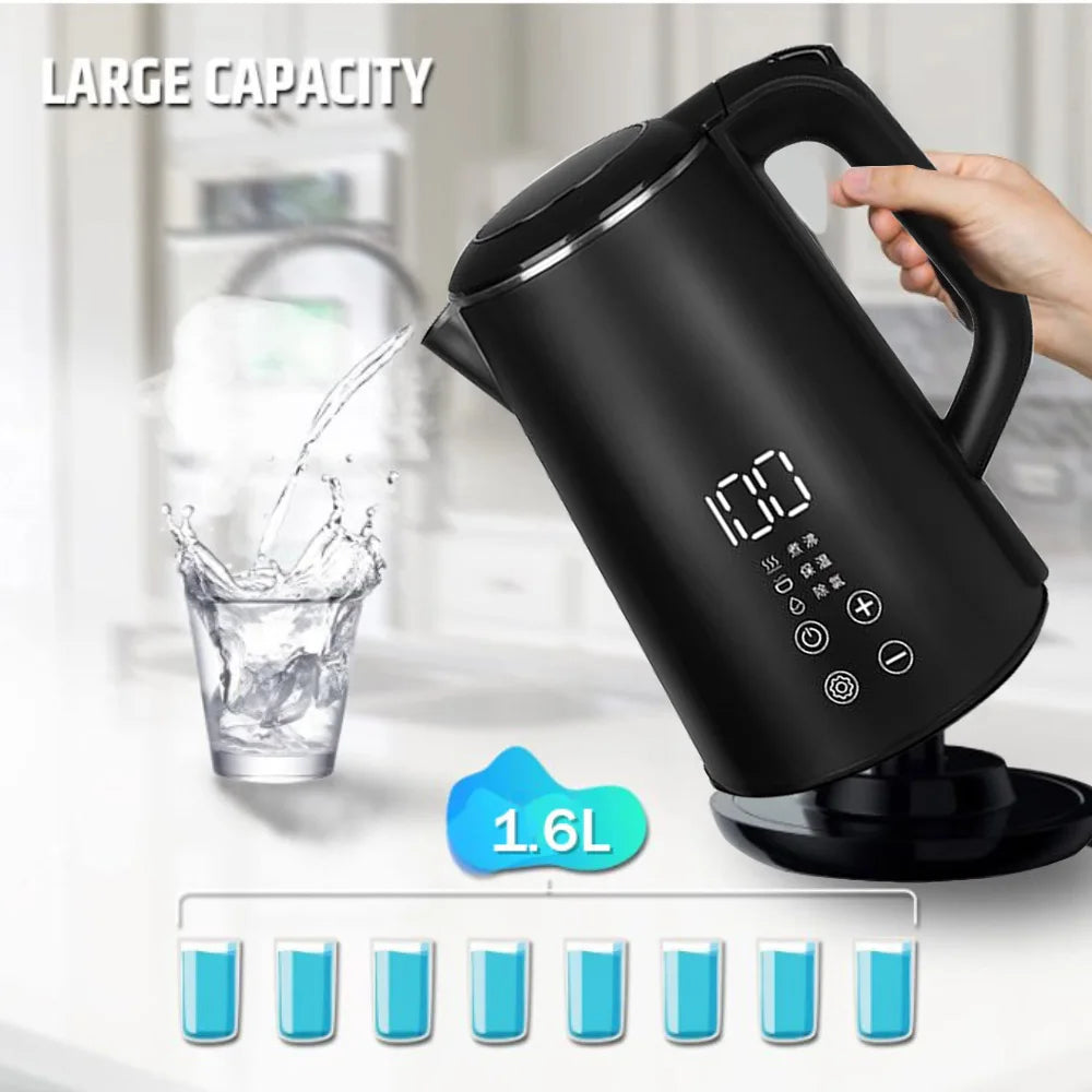 Electric Kettle 1.6L Temperature Control - 220V Auto Power-Off - Deribla Store