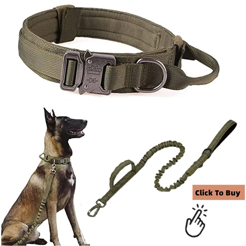 Adjustable Metal Double Buckle Tactical Dog Collar - Heavy-Duty Training Collar for Medium to Large Dogs - Deribla Store