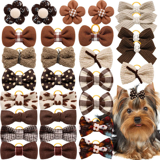 Dog Hair Bows Rubber Bands