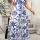 Elegant Women s Summer Dress with Floral Print V Neckline