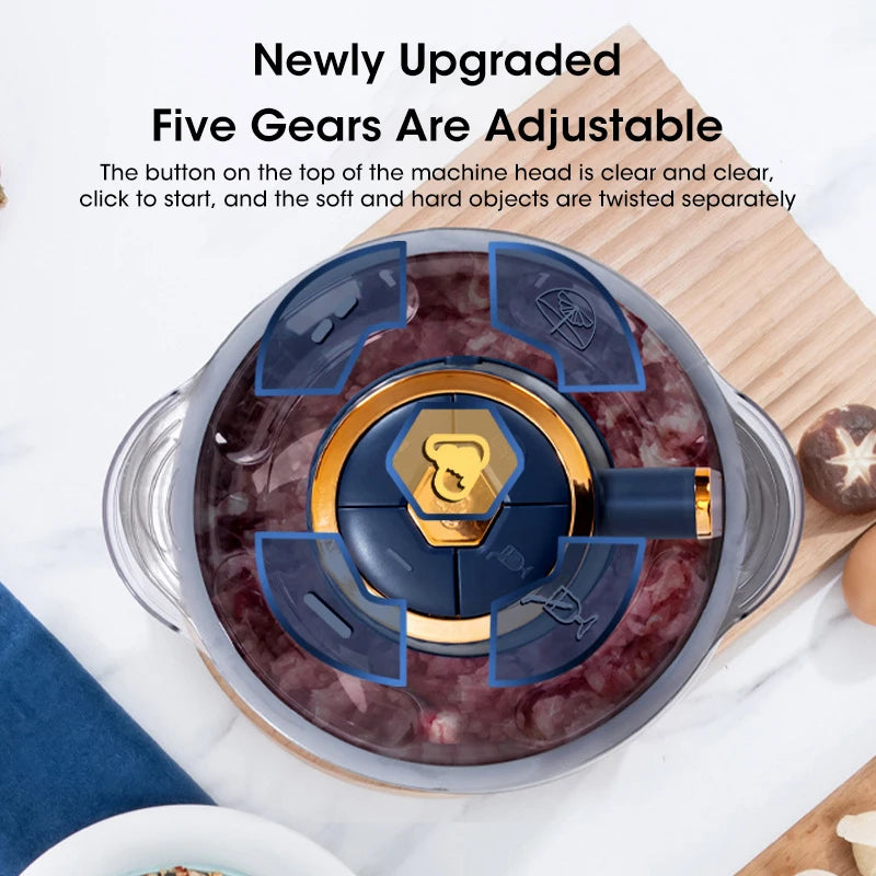 5L Electric Meat Grinder - 304 Stainless Steel Food Processor with Slicer - Deribla Store