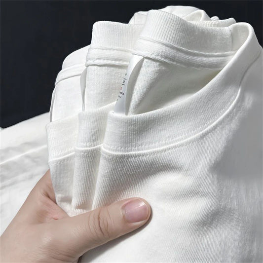 Men T Shirt Summer Cotton Tops Women Solid Color Blank Tshirts