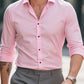 FGKKS Men Casual White Shirt Brand Fashion Solid Color Long