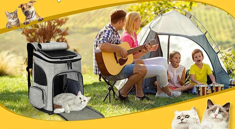 Expandable Pet Carrier Backpack - Large Capacity Breathable Travel Bag for Cats & Dogs - Deribla Store
