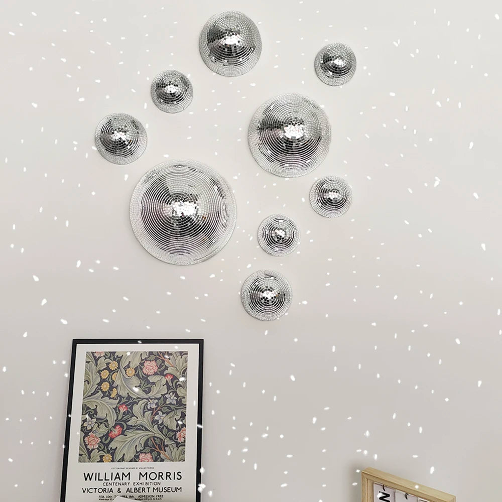 Wall Disco Ball Mirrored Designs Metallic Home Decor Mirror Ball