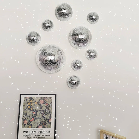 Wall Disco Ball Mirrored Designs Metallic Home Decor Mirror Ball