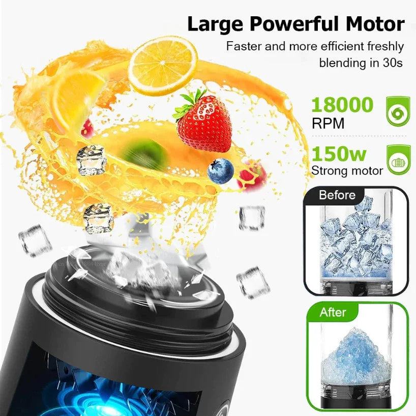 Mini Portable Blender - USB Rechargeable Electric Juicer for Smoothies & Fresh Juice (380ml) - Deribla Store