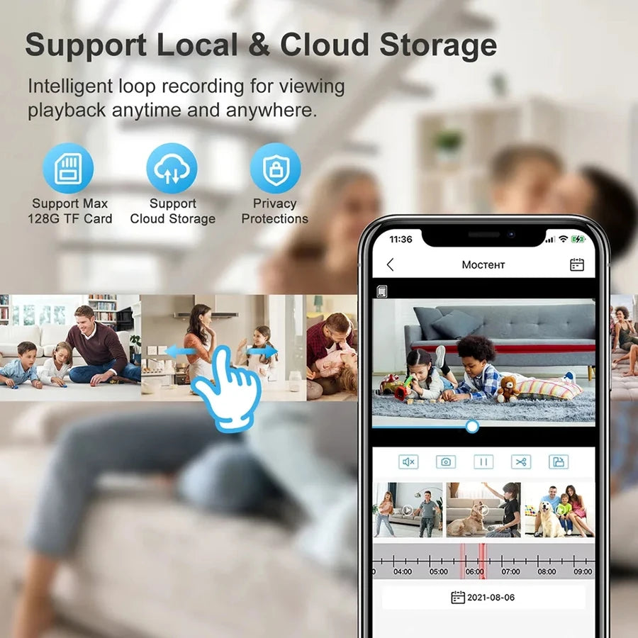 E27 WiFi Surveillance Camera - Full Color Night Vision, Auto Tracking, Zoom - Indoor IP Security Camera - Deribla Store