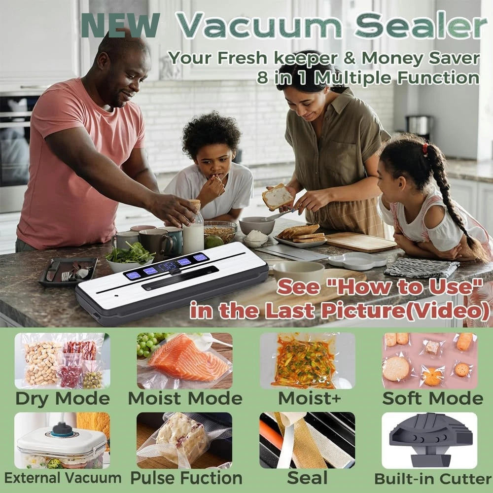 Vacuum Sealer Machine Pro Starter Kit - Built-in Cutter 5 Bags - Deribla Store