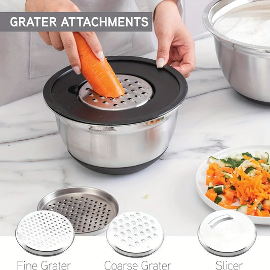 8pcs Mixing Bowls with Airtight Lids Stainless Steel Mixing