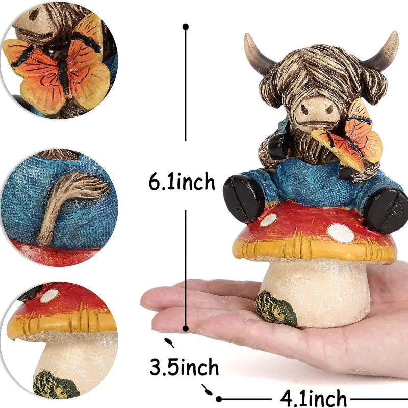 New Release Charming Highland Cow Statue - Outdoor Garden
