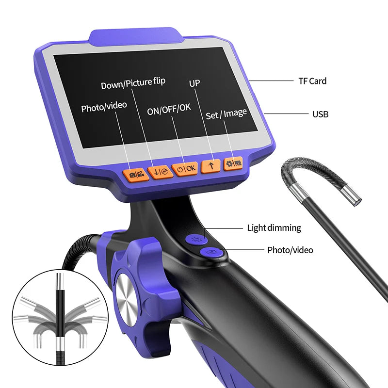 Endoscope Articulé 360° HD 1080P - 4.3" Display Borescope