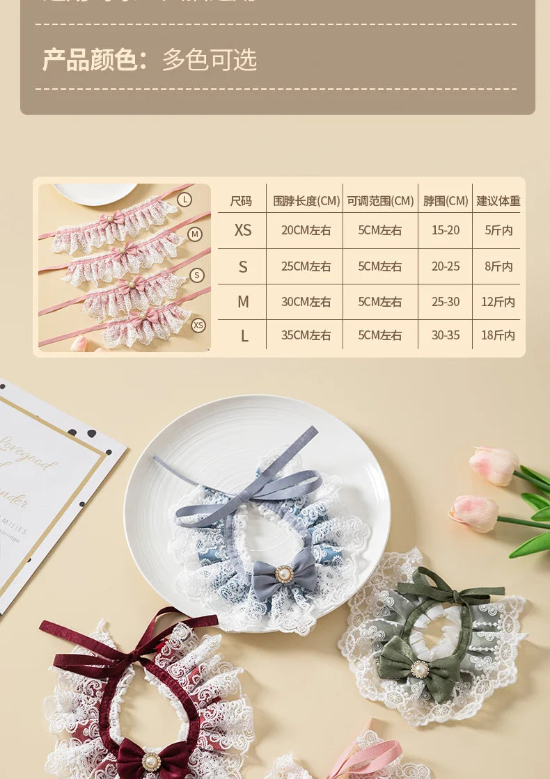 Pearl Lace Bowtie Collar