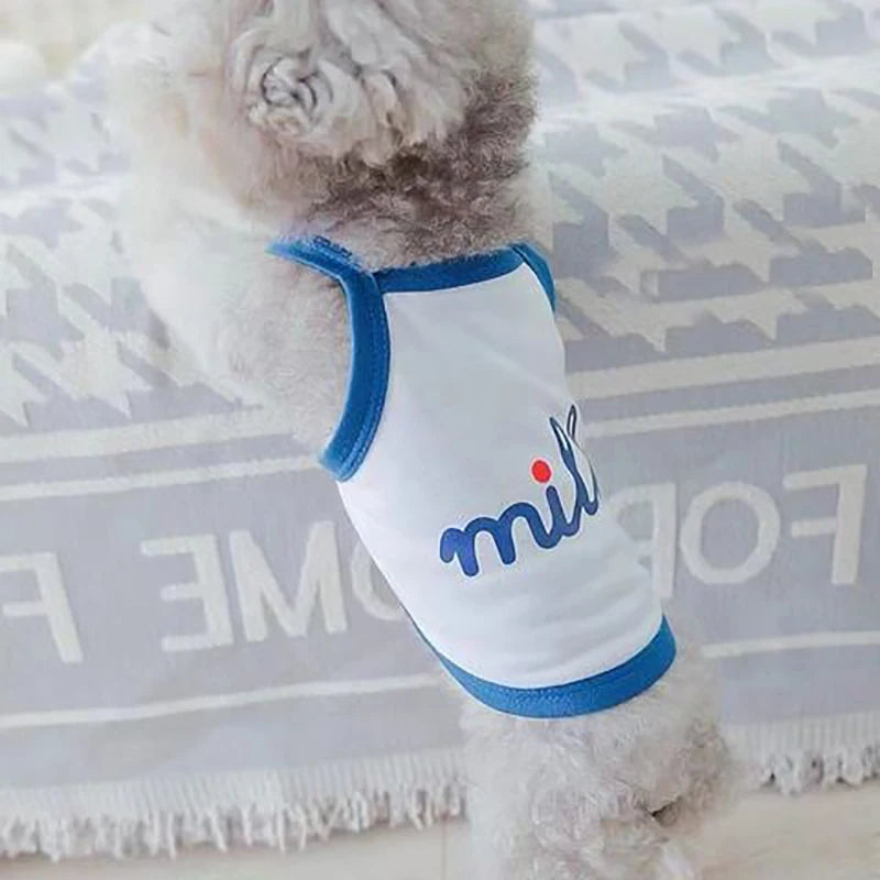 Pet Summer Vest - Breathable Letter Print T-Shirt for Small Dogs (S-2XL) - Deribla Store