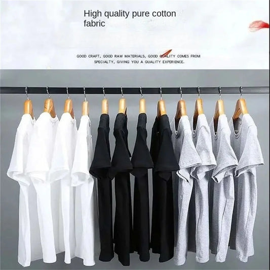 Men T Shirt Summer Cotton Tops Women Solid Color Blank Tshirts