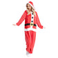 Mrs. Claus Christmas Costume - Velvet Hooded Jumpsuit with Faux Fur Trim & Belt - Deribla Store