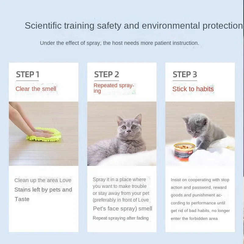 Pet Deterrent Spray 120ml - Training Aid to Keep Cats & Dogs Away from Furniture - Deribla Store