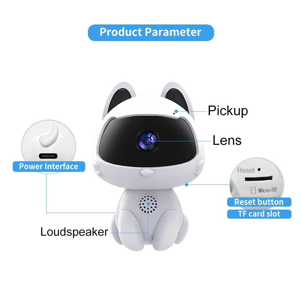 IP Camera V380 HD WiFi Indoor - Auto Tracking Baby Monitor