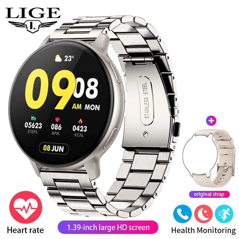 LIGE 2025 Smart Watch Women Bluetooth Call Custom Dials Watches