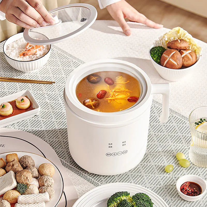 Mini Electric Rice Cooker 1600ML 220V - Ceramic Timing Pot - Deribla Store