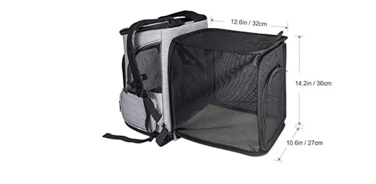 Expandable Pet Carrier Backpack - Large Capacity Breathable Travel Bag for Cats & Dogs - Deribla Store