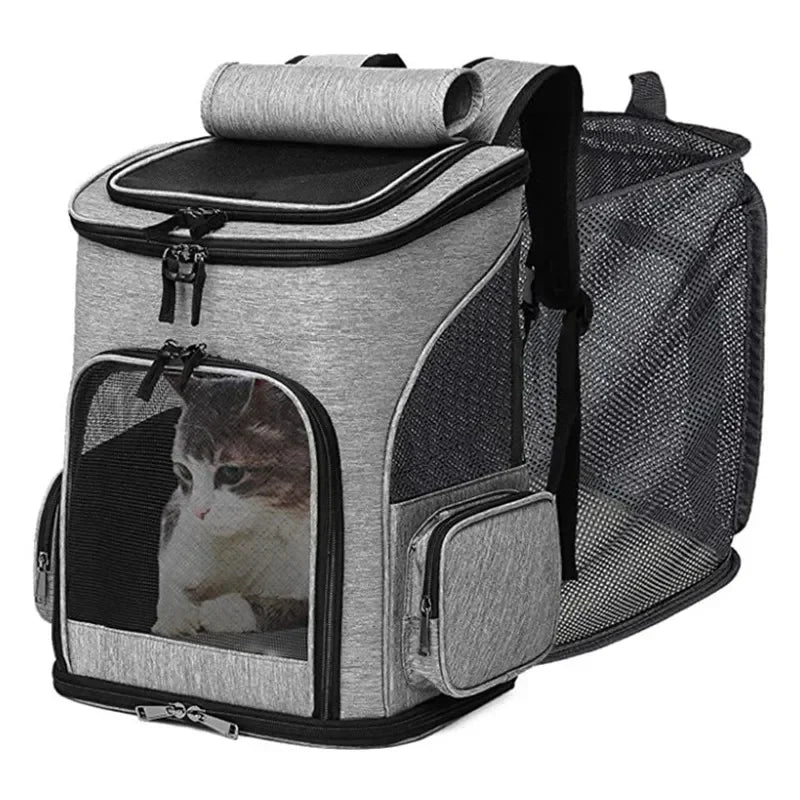 Expandable Pet Carrier Backpack - Large Capacity Breathable Travel Bag for Cats & Dogs - Deribla Store