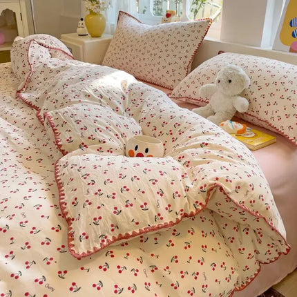 Queen Bedding Set - Soft Washed Cotton 4-Piece Set