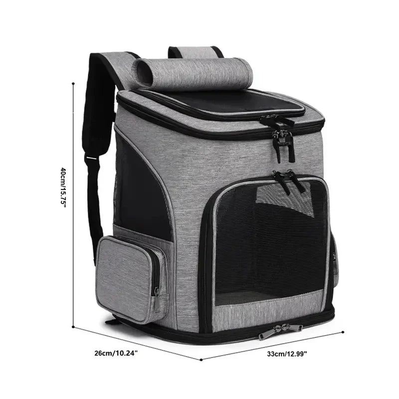 Expandable Pet Carrier Backpack - Large Capacity Breathable Travel Bag for Cats & Dogs - Deribla Store