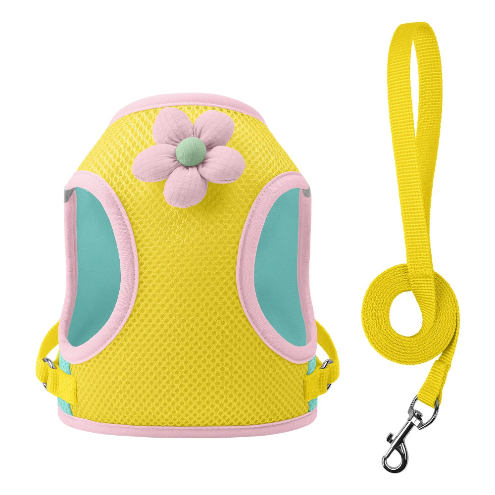 Mesh Dog Harness Leash Set