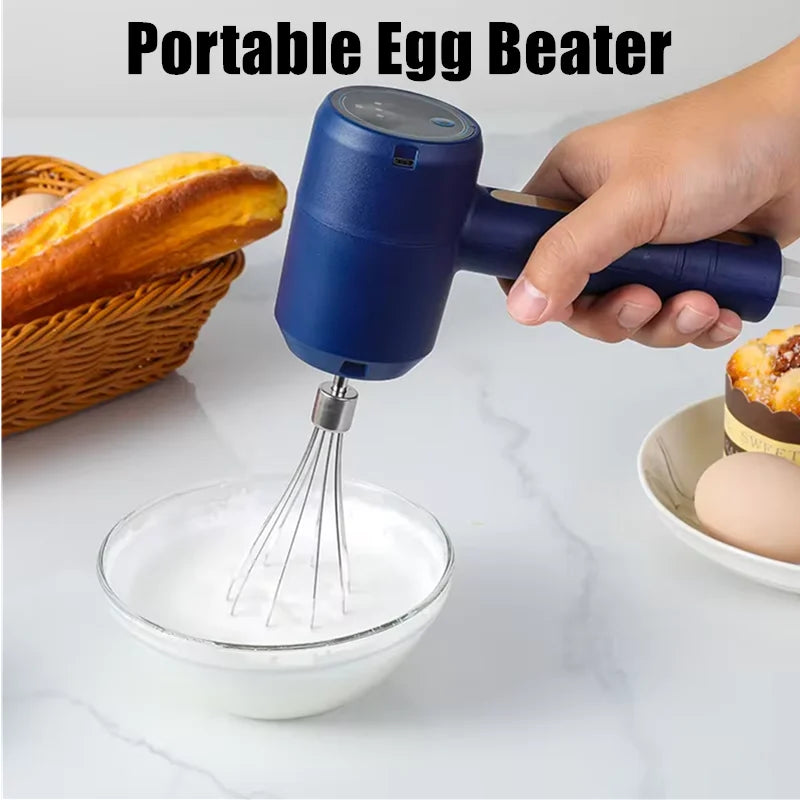 Electric Hand Mixer - 5-Speed Portable Egg Beater with Milk Frother & Dough Hooks - Deribla Store